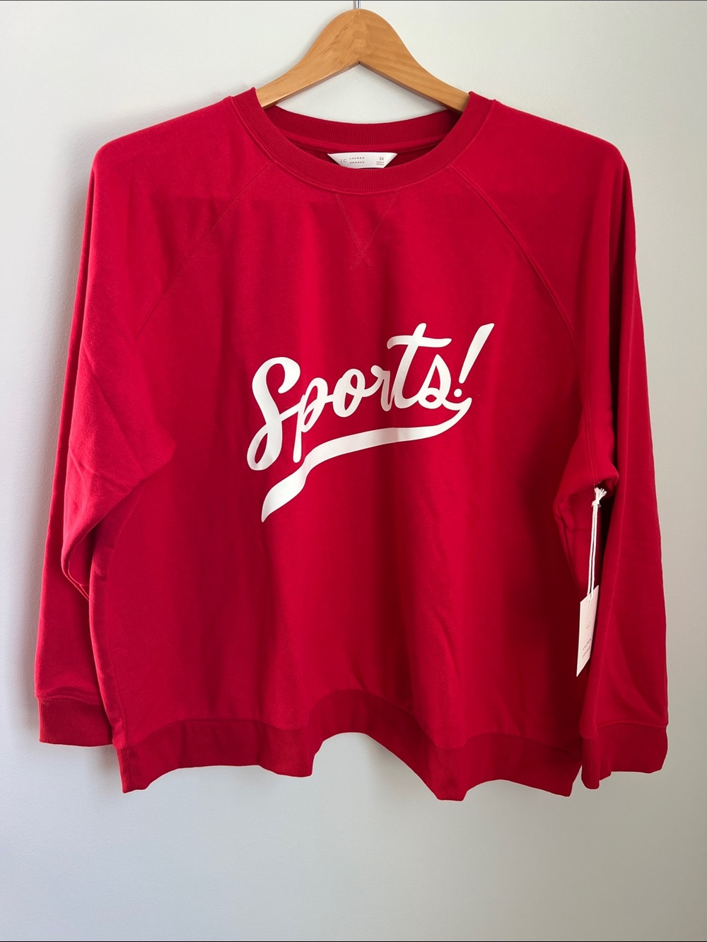 LC Lauren Conrad Red "Sports!" Graphic Sweatshirt NWT Size 2X
